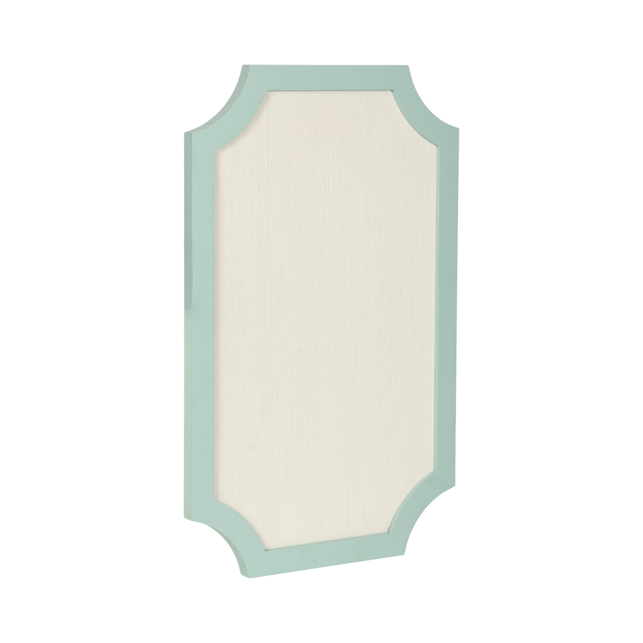 Kate and Laurel Holbrook Modern Framed Scallop Fabric Pinboard, 15 x 24, Green, Transitional Scalloped Bulletin Board for Use as Vision Board or Wall Organization