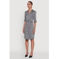 thumbnail image 3 of Womens Striped Button Front Shirt Dress with Tie Waist Belt, 3 of 4