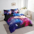 thumbnail image 3 of Manfei Corlorful Starry Sky Bedding Sets Twin Size, Mystic Galaxy Bed in a Bag Twin size, Bling Stars Print Reversible Comforter Sets with Sheets, Lightweight Bedroom Decor, 7pcs, 3 of 6