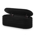 thumbnail image 5 of Oval Storage Ottoman Bench, Upholstered Boucle Teddy Fabric End of Bed Bench with Storage, End of Bed Stool with Safety Hinge for Bedroom, Living Room, Entryway, 5 of 8