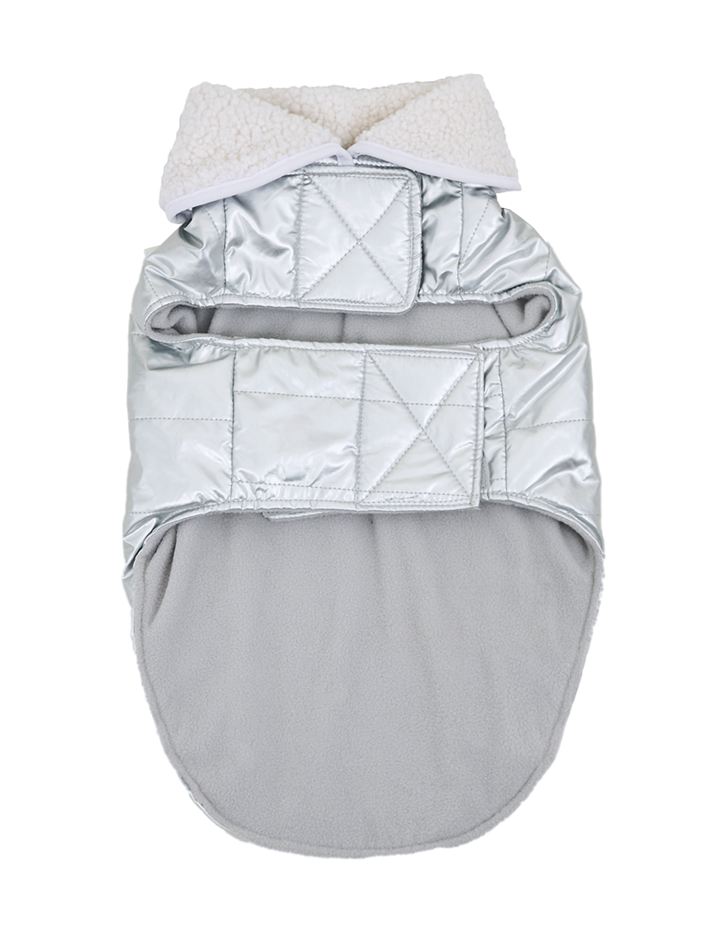 7th & Hudson Lined Puffer Vest with High Pile Fleece Shawl Collar for Dogs and Cats, Size S-XL