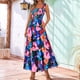 thumbnail image 5 of Vestido Maxi Bohemio de Verano para Mujer, Sin Mangas, Fruncido, con Tirantes Finos, Corte en A, Fluido, para Playa, , Talla L, 5 of 7