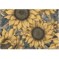 thumbnail image 4 of SKYSONIC Bathroom Rug Toiletry Mat Set, 2 pack Yellow Vintage Sunflower Print, Fluffy Plush Absorbent Bath Rugs Carpet for Bathroom Floor Toilet Tub and Shower,23.6"x15.7"+17.3"x13.4", 4 of 7