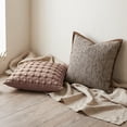 thumbnail image 2 of Pentantan Decorative Throw Pillow, 18"x18" Soft Couch Pillows with 2-Pack Inserts, Vintage Neutral Chenille Cushion for Sofa Living Room Bedroom, Brown, 2 of 7