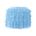 thumbnail image 4 of MIXUE Skirts For Women Summer Solid Color Ruffle Lace Elastic Waist Bow Front Micro Mini Skirt Outwear,Blue,XL, 4 of 4