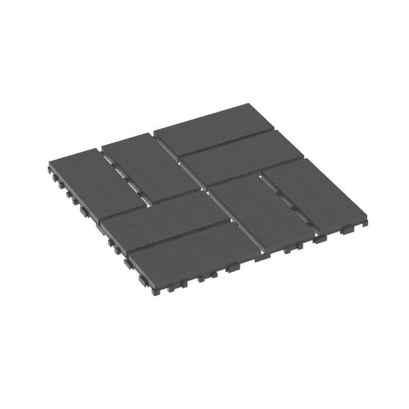 Plastic Interlocking Deck Tiles,44 Pack Patio Deck Tiles,12"x12" Square Waterproof Outdoor All Weather Use, Patio Decking Tiles for Poolside Balcony Backyard, Grey
