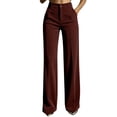thumbnail image 4 of JUUNthy Dress Pants for Womens, High Waist with Pockets Wide Leg Flat Front Pleated Office Business Work Pants Black S, 4 of 15