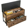 thumbnail image 2 of Spaco Storage Ottoman Bench with Padded Seat Cushion and 2 Drawers for Entryway-Brown, Shoe Storage Organizer for Entryway & Closet, 2 of 7