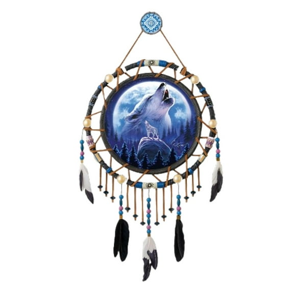 The Bradford Exchange Sacred Spirits Dreamcatcher Collection Issue #15: 'Kindred Spirits' Glow-in-the-Dark Dreamcatcher with Handcrafted Frame and Beads by Robin Koni 8.25-Inches