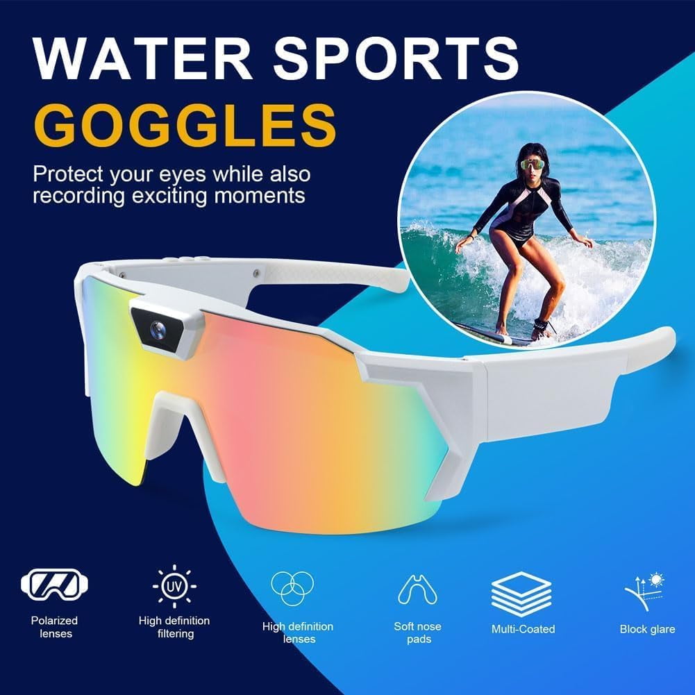 Baseball Glasses with Camera, Baseball Sunglasses with Camera, 4K Video Cameras Glasses, That Record Video And Audio, Smart Recording Sunglasses for Men and Women