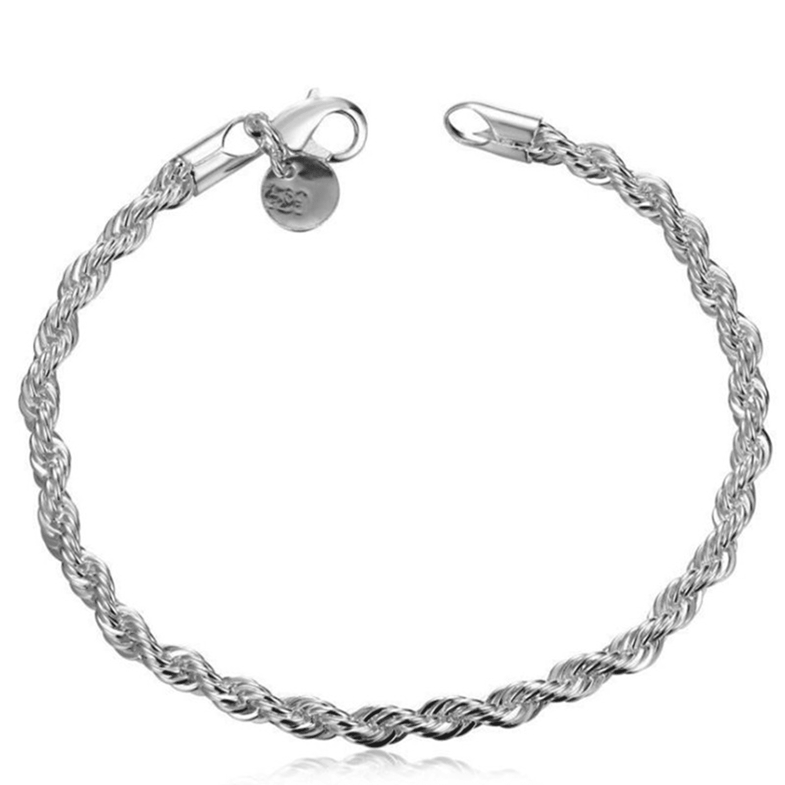 925 Sterling Silver Rope Bracelet - Walmart.com
