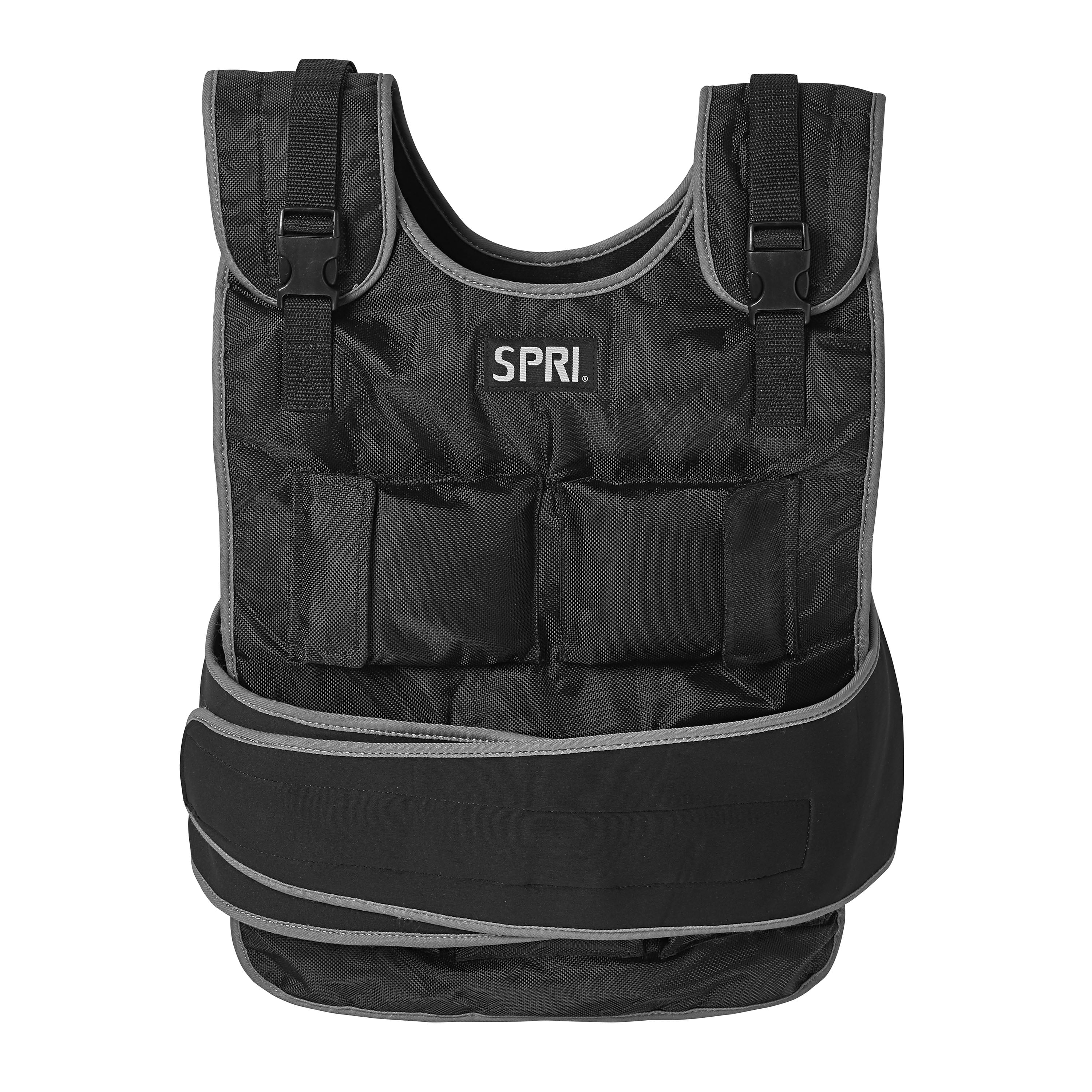 SPRI 20lb Weighted Vest Adjustable Weight Sweat Resistant W/ Guide 