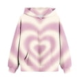 thumbnail image 2 of Sudadera con capucha para niña, para el Día de San Valentín, con estampado de color, de manga larga, informal, deportiva, con capucha, de manga larga, con inserciones en los hombros, blusa de poliéste, 2 of 6