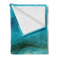 thumbnail image 2 of Abstract Soft Flannel Fleece Throw Blanket, Abstract Design Modern Illustration of Waves Starfish Sandy Beach Aquatic Theme, Cozy Plush for Indoor and Outdoor Use, 50" x 60", Blue Beige, by Ambesonne, 2 of 5