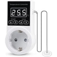 thumbnail image 1 of Controlador de temperatura para aparatos de calefacción y refrigeración de invernaderos. Zócalo de termostato de calefacción digital con sonda NTC, 1 of 5