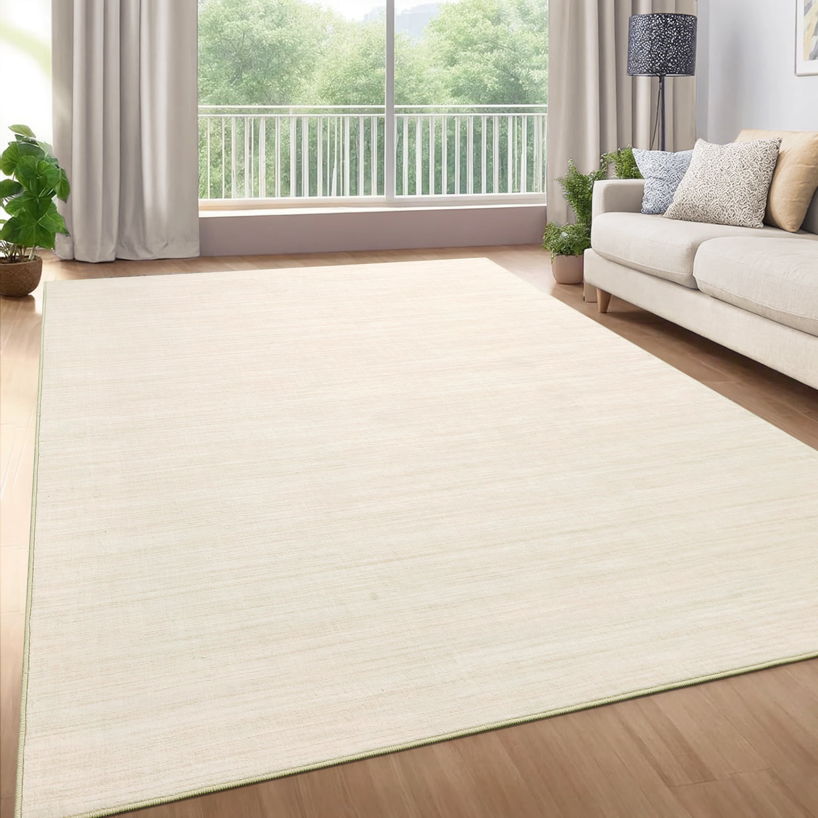 Danolapsi Washable Area Rug 8x10 for Living Room Bedroom Non Slip Minimalist Solid Color Area Rugs Modern Abstract Plain Dining Room Throw Carpet Low Pile Soft Classic Boho Rugs for Kitchen Nursery