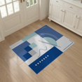 thumbnail image 3 of ODIKA 3'x5' Blue White Geometric Abstract Design Washable Throw Rug Modern Symmetrical Art Piece Stain Resistant, Low Profile, Non-Slip for Entryway, Kitchen, Mudroom, 3 of 7