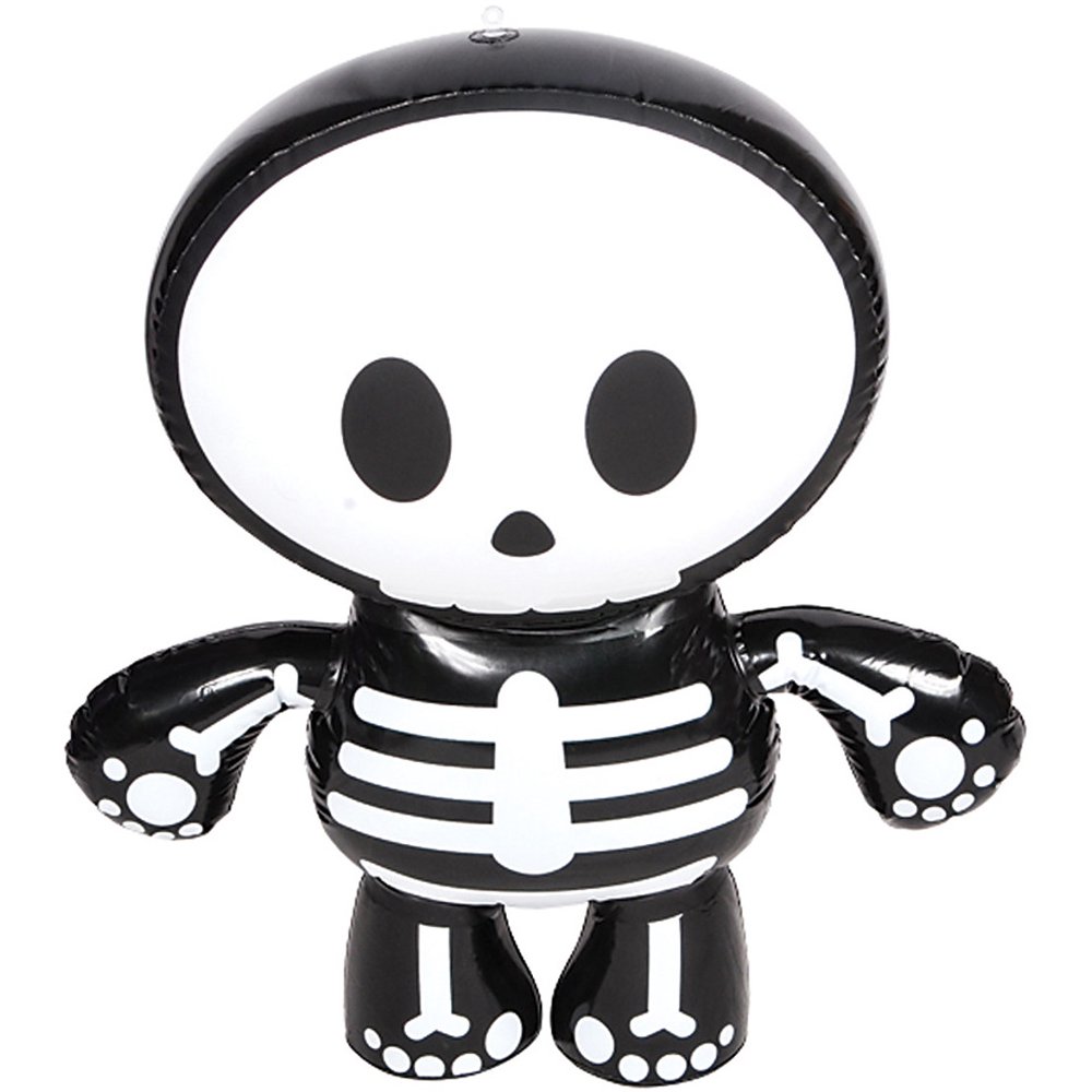 24" Inflatable White Haunted Skeleton Buddy Halloween Zombie Decoration