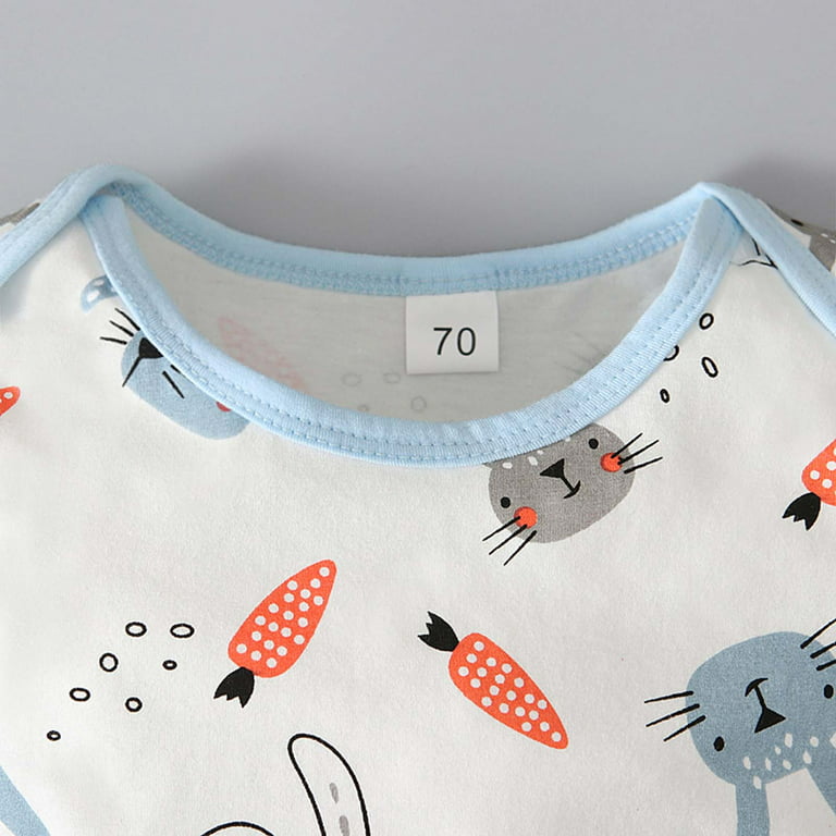 Newborn Baby Girl Boy Easter Romper Cartoon Carrot Print Romper Jumpsuit  Baby Clothes Overalls With Rrabbit Ears Hat 