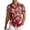 Red - Tropical Leaf, variant on Men's Hawaiian Beach Shirt Short Sleeve Floral Button Down Holiday Shirts S-XXXL