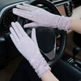 thumbnail image 3 of 1 Pair Floral Print Anti-slip Palm Driving Gloves Full Finger Lace Stitching Wrist Extended Girls Outdoor Riding Sunscreen Mittens Cycling Accessories, 3 of 7