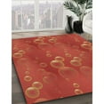 thumbnail image 2 of Ahgly Company Indoor Round Patterned Orange Red Orange Area Rugs, 5' Round, 2 of 6