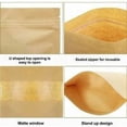 thumbnail image 3 of 100 bolsas de papel Kraft para alimentos, reutilizables con cremallera, bolsas de papel Kraft con ventana transparente, adecuadas para almacenamiento de frutos secos, 10 x 15 cm, 3 of 5