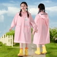thumbnail image 2 of Utlike Kids Rain Poncho Spring Summer And Autumn Boys And Girls Solid Color Thick Waterproof Raincoats Rain Ponchos Durable For Rainy Days Size 10 Years-12 Years, 2 of 9