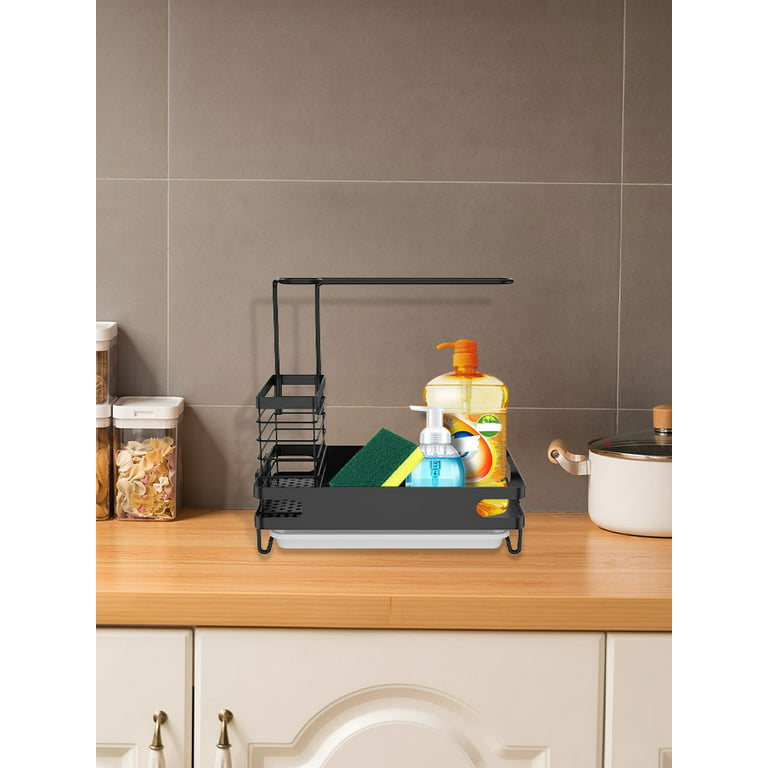 Kitchen Wall Mounted Sink Caddy With Removable Drip Tray, Drain