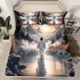 thumbnail image 2 of Homewish Teens Western Christian Bed Sheets, Rustic Nature Scenery King Sheets, Bible Verses Theme Sheet Set, Lightweight Room Decor, 4pcs, 2 of 7