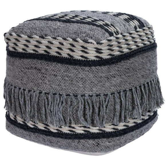 Puf Butler Brynn Transitional Gray de algodón 50 cm