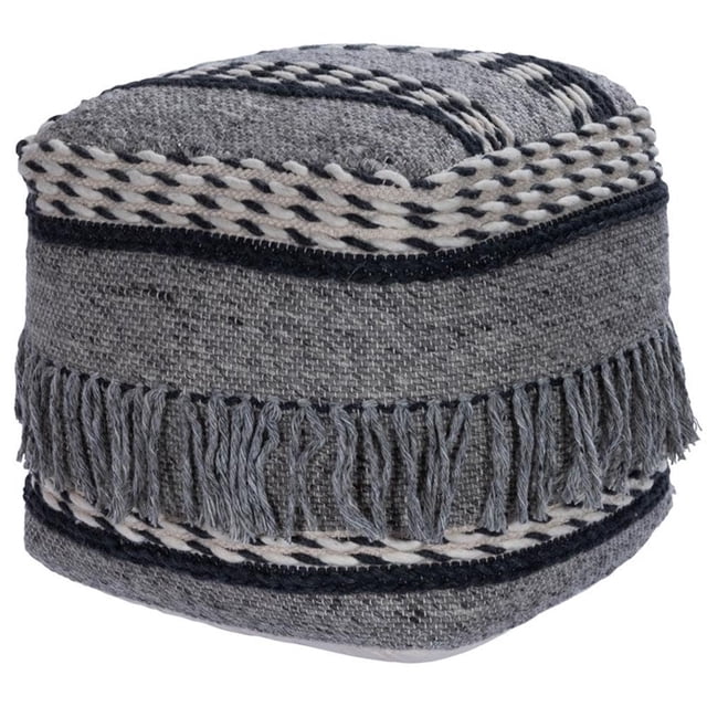 Puf Butler Brynn Transitional Gray de algodón 50 cm