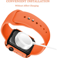 thumbnail image 3 of For Compatible with Series 7 Apple Watch Case 41mm Rose Red,Shockproof Hard PC Apple Watch 7 Cover 41mm Apple Watch7 Matte iWatch 7 Protective Case for Apple Watch Series 7 Bumper Case Women Girls（orange）, 3 of 5