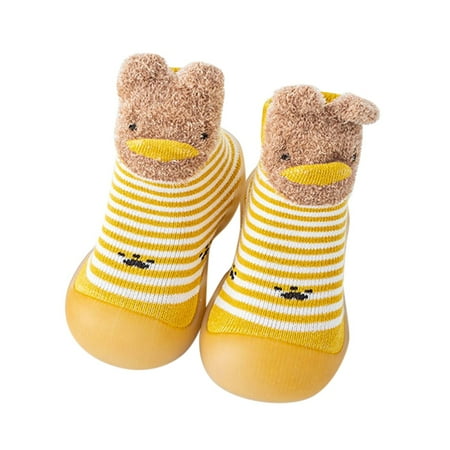 

Boys Girls Animal Cartoon Socks Shoes Toddler Warm Floor Socks Non-Slip Prewalker Shoes Child Footwear