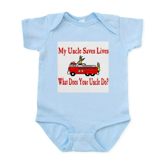 CafePress - Firefighter Saves Lives Uncle Infant Bodysuit - Baby Light Bodysuit, Size Newborn - 24 Months
