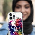 thumbnail image 4 of MUNDAZE Case for Apple iPhone 15 Pro Max Slim Hard Shell Soft TPU Hybrid Shockproof Heavy Duty Protective Phone Cover - Fantasy Skull Red Purple Roses, 4 of 6