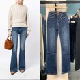 thumbnail image 2 of Nuevos pantalones vaqueros azules acampanados MO europeos y americanos de otoño 2024 de fábrica para mujer, pantalones elásticos adelgazantes de cintura alta, 2 of 5