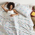 thumbnail image 2 of 4-Piece Full Cotton Flannel Printed Sheet Set,White Holiday Trees, 2 of 27