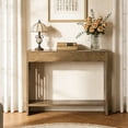 thumbnail image 3 of Tribesigns 41.3-Inch Console Table Behind Couch, 2-Tier Wooden Farmhouse Small Sofa Table with Storage Shelves for Living Room, Entryway, Rustic Brown, 3 of 7