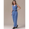 thumbnail image 7 of DARING DIVA Women's Denim Set 2 Pieces Outfits Matching Wide Leg Jeans 2XL Blue, 7 of 7