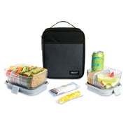 PackIt Freezable, Reusable Upright Lunch Box, Charcoal and Black