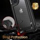 thumbnail image 3 of Funda para iPhone 13, [grado militar a prueba de golpes] [parte trasera de fibra de carbono dura] [marco de parachoques de TPU suave] antiarañazos, resistente a huellas dactilares, funda protecto, 3 of 5