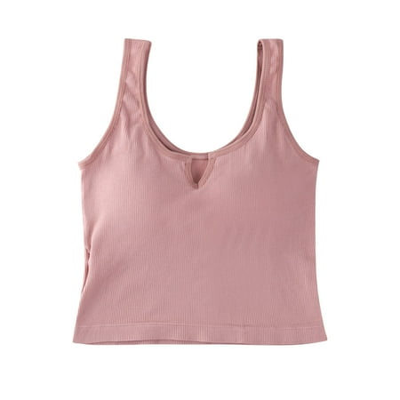 Blphud Sport Bras Sports Bra Womens Sports Bra No Wire Comfort Sleep Bra Plus Size Bras with Non Removable Pads Shaping Bra Sports Bras for Women Soft Lingerie for Women Pink One Size
