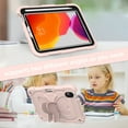 thumbnail image 4 of iPad mini 6 Case 2021 with Pencil Holder, Dteck Butterfly Kickstand Hybrid High Impact Resistant Heavy Case With Carry Shoulder Strap for iPad mini 6,Pink, 4 of 8
