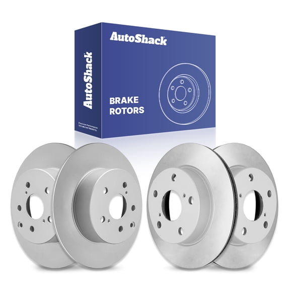 AutoShack Front Vented & Rear Solid Coated Brake Rotors 4-PC Set Replacement for 2006-2018 Toyota RAV4 2010-2012 Lexus HS250h ArmorStop