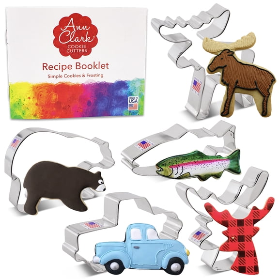 Ann Clark Hunting/Father's Day Cookie Cutter Set, 5-Piece, Made in USA