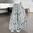 thumbnail image 4 of Coerni Girls Ink‑Wash Printed Pants Lightweight Chiffon Wide Leg Pants Elastic High Waist Flowy Trousers Summer Casual Vacation, 4 of 7