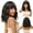 Black, variant on Bob Curly Wavy Bob Wigs with Bangs for Women [Include Weaving Cap] Synthetic Short Wig with Bangs Natural Looking Heat Resistant Fiber Hair for Women