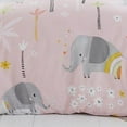 thumbnail image 2 of Literie pour Enfants Éléphants Roses Gris / Housse de Couette, 2 of 5