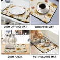 thumbnail image 4 of Washable Rubber Sunflower Cute Floral Dish Drying Mats for Kitchen Counter Home Large Coffee Bar Pad Accessories and Decor for Utensils Stemware 19.5''x12'', 4 of 7
